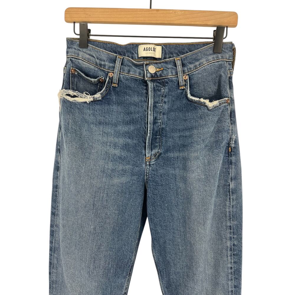 Agolde Riley Long High Rise Straight Jeans - Picture 5 of 12